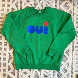 Clare V OUI graphic print crew neck sweatshirt